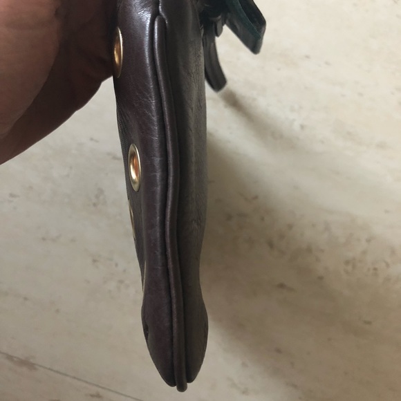 COACH Legacy Grommet Wristlet Mahogany/Orange - Picture 3 of 5